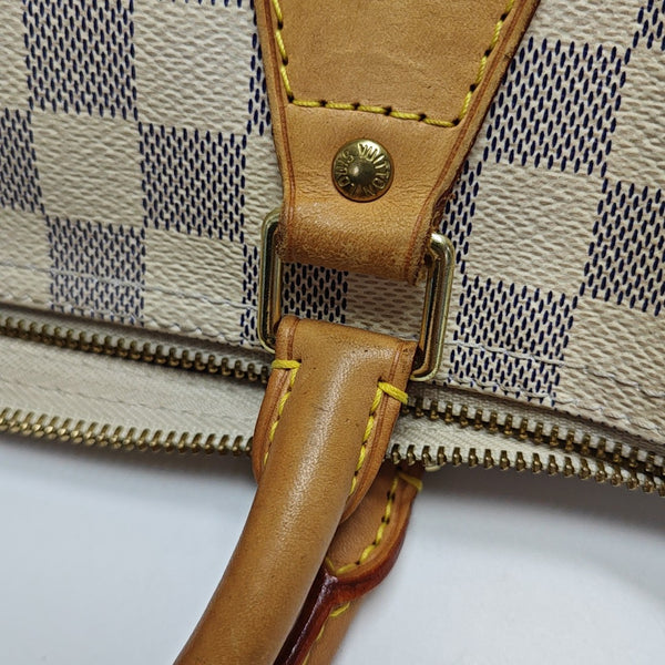 SPEEDY 30 Damier Azur Coated Canvas White