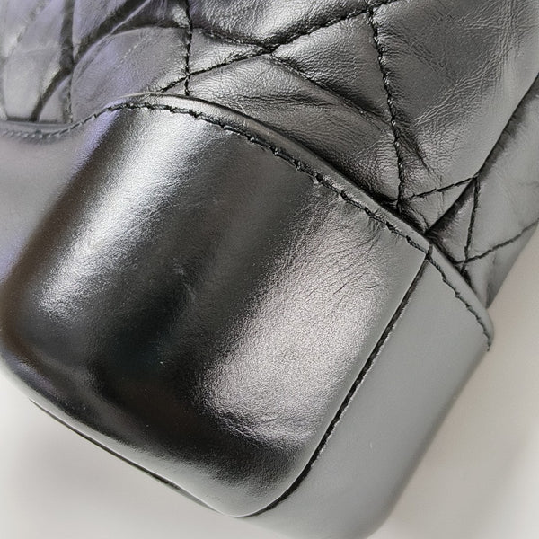 GABRIELLE Small Quilted Vintage Calf Black