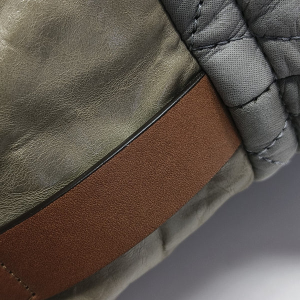 THE MIX Large Quilted Calfskin Gray
