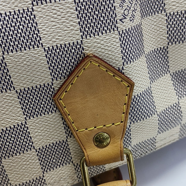 SPEEDY 30 Damier Azur Coated Canvas White