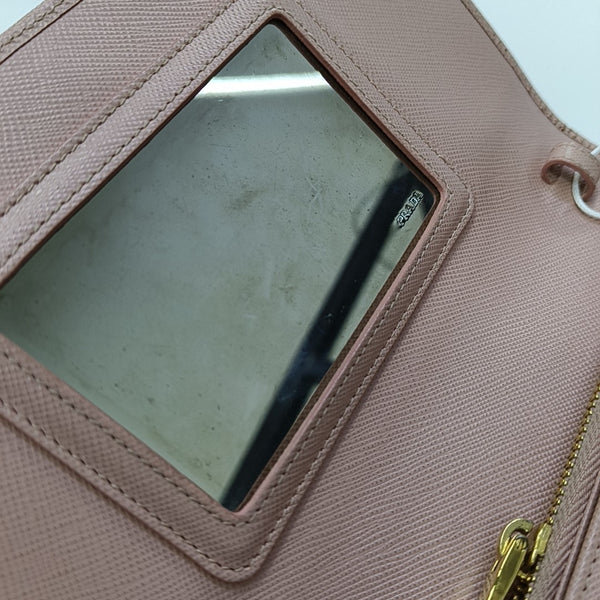 Saffiano Calfskin Shoulder Bag Pink