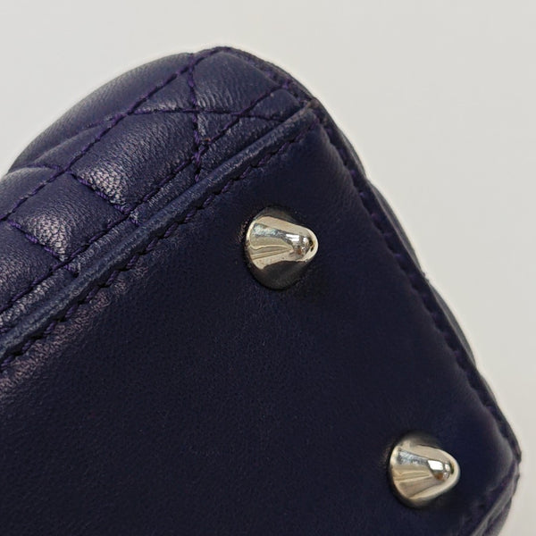 Lady Dior Small Cannage Lambskin Blue