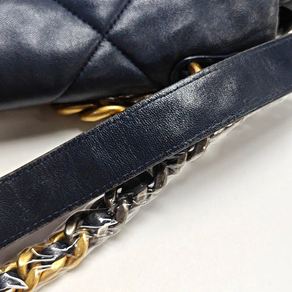 CHANEL 19 Large Quilted Lambskin Blue