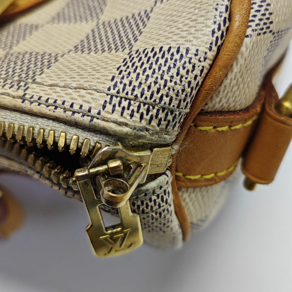 SPEEDY 25 Damier Azur Coated Canvas White