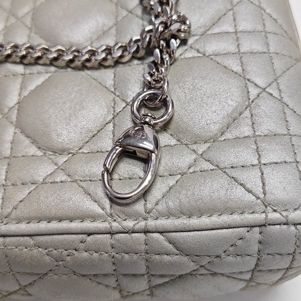 Lady Dior Mini Cannage Lambskin Gray