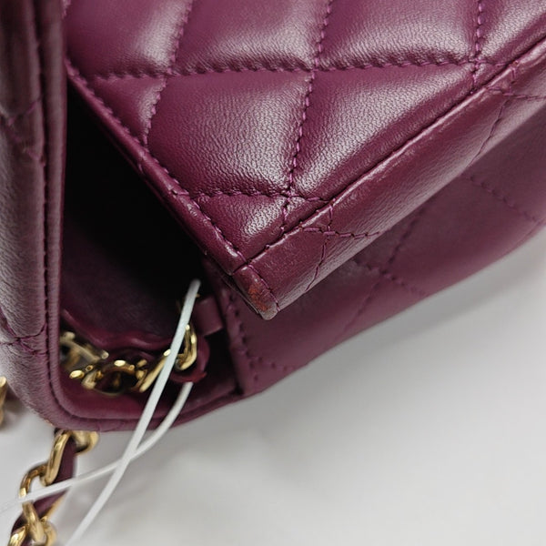 CLASSIC FLAP Mini Quilted Lambskin Purple