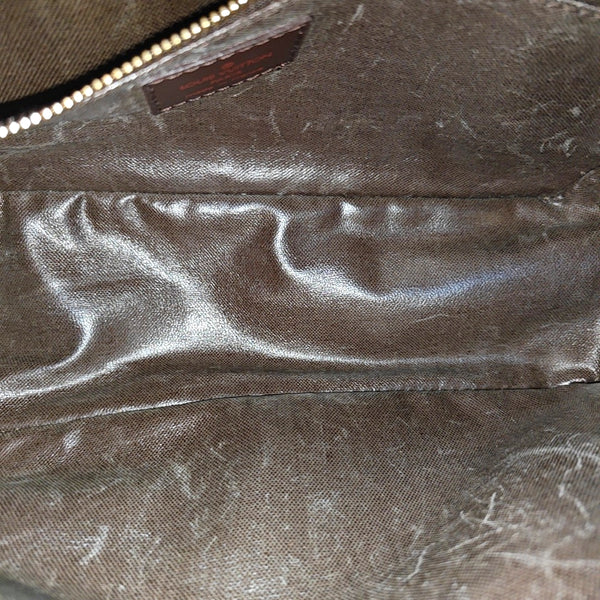 Damier Ebene Coated Canvas Clutch Brown