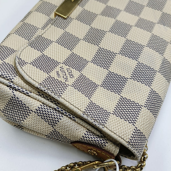FAVORITE PM Damier Azur Coated Canvas White