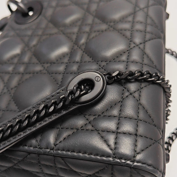 Lady Dior Mini Cannage Calfskin Black