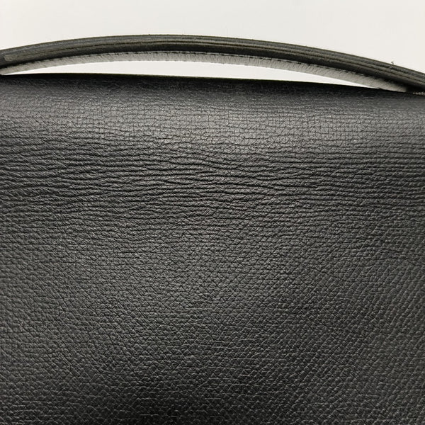 Leather Top Handle Bag Black