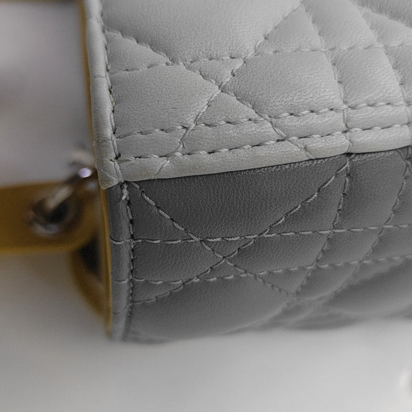 Lady Dior Medium Cannage Lambskin Gray