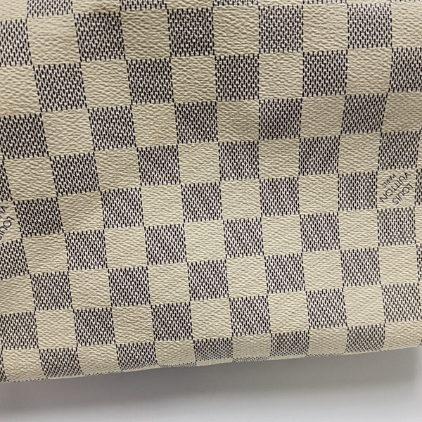 SPEEDY 25 Lona revestida Damier Azur Blanca