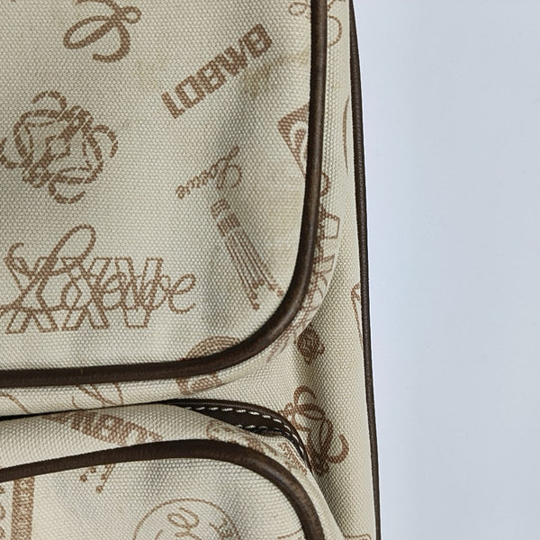 Monogram Canvas Shoulder Bag Beige