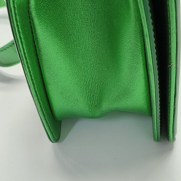 BOY CHANEL Medium Quilted Patent Leather Green
