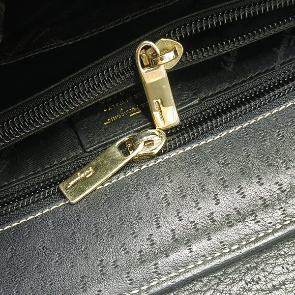 Calfskin Top Handle Bag Black