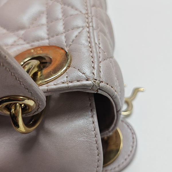 Lady Dior Mini Cannage Lambskin Pink