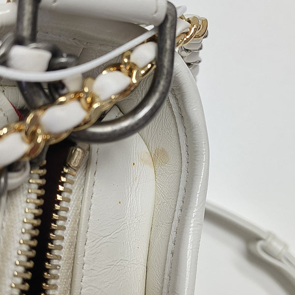 GABRIELLE Small Quilted Calfskin White