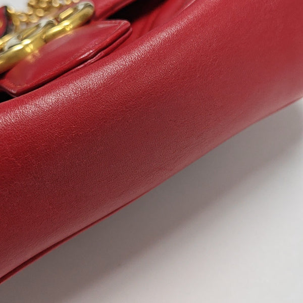 GG Marmont Small Quilted Calfskin Red