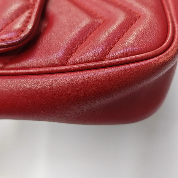 GG Marmont Mini Quilted Calfskin Red