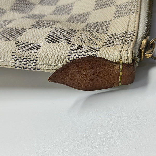 SALEYA PM Damier Azur Coated Canvas White