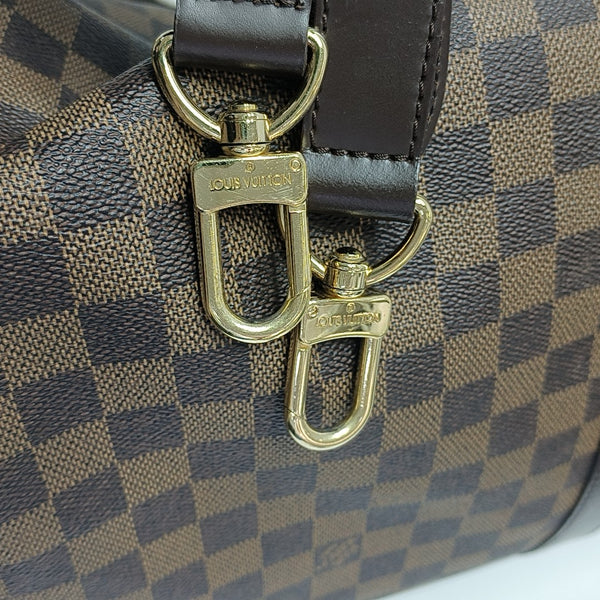 KEEPALL 55 Damier Ebene Coated Canvas Brown