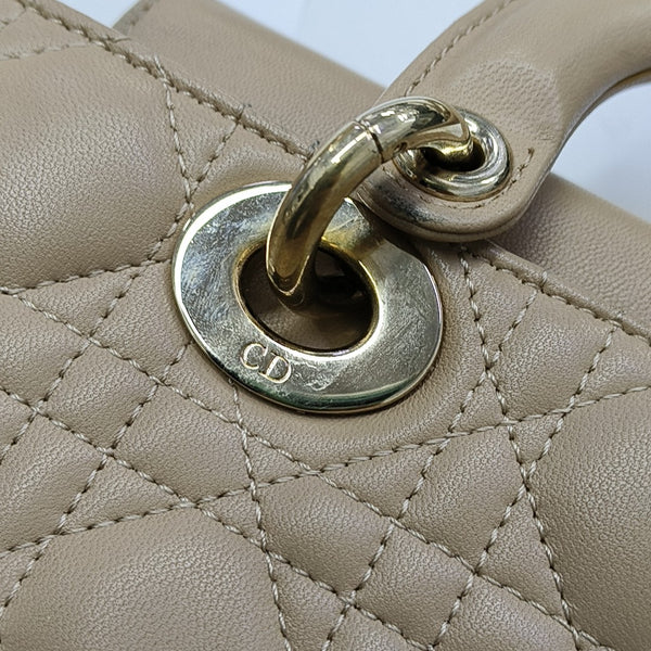 Lady D-Joy Small Cannage Lambskin Beige