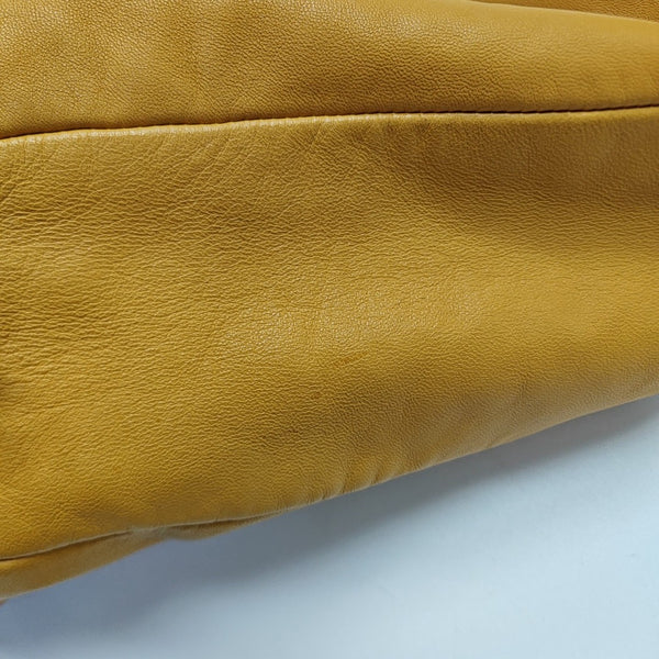 Calfskin Top Handle Bag Yellow