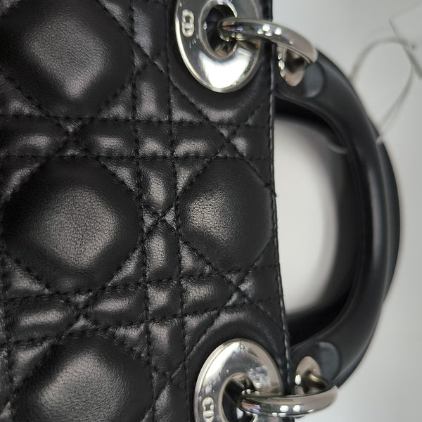 Lady Dior Mini Cannage Lambskin Black