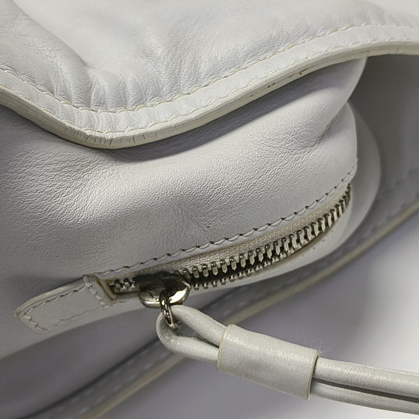 Quilted Calfskin Tote Bag White
