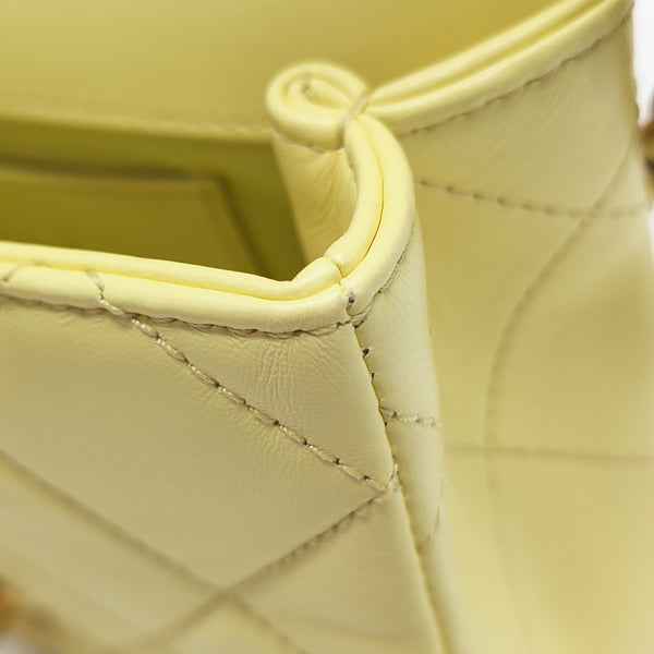 Quilted Lambskin Shoulder Bag Yellow