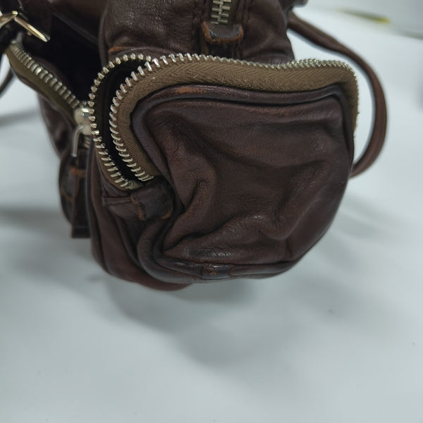 Calfskin Top Handle Bag Brown