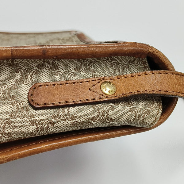 Coated Canvas Crossbody Bag Beige