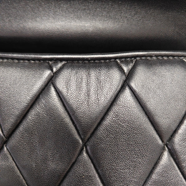 Quilted Lambskin Shoulder Bag Black