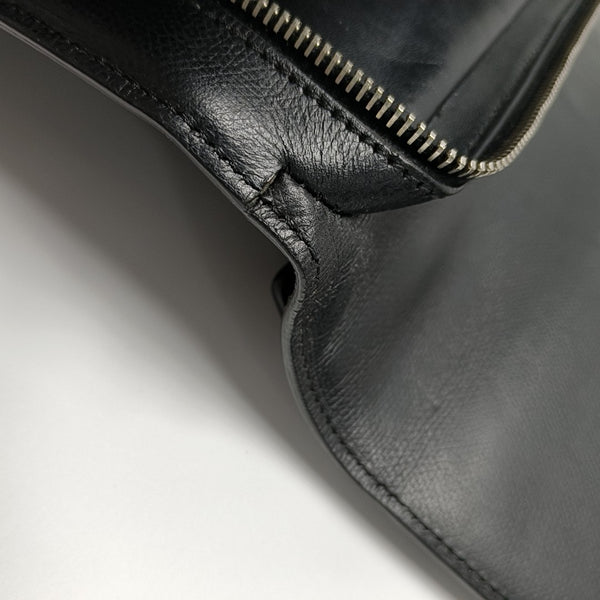 Leather Top Handle Bag Black