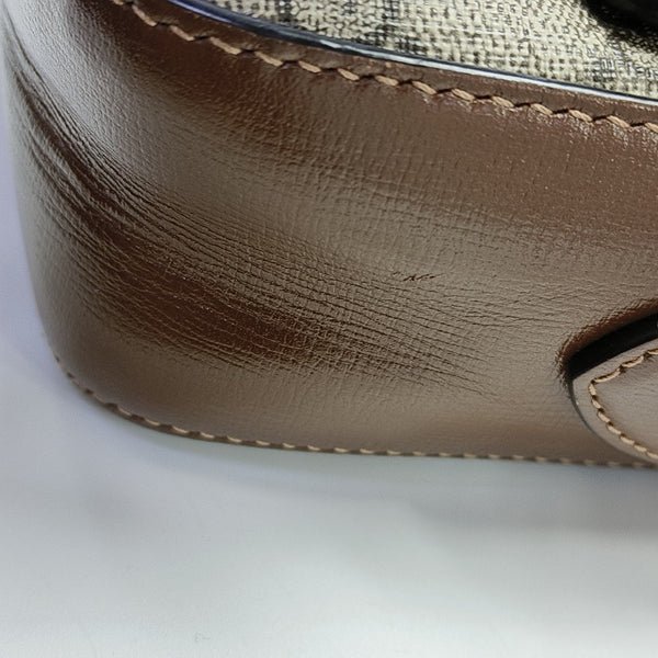 Horsebit 1955 Small Coated Canvas Beige