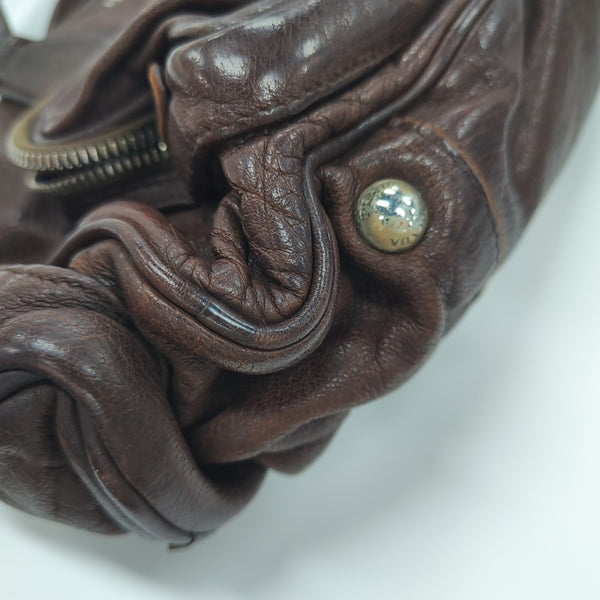 Calfskin Top Handle Bag Brown