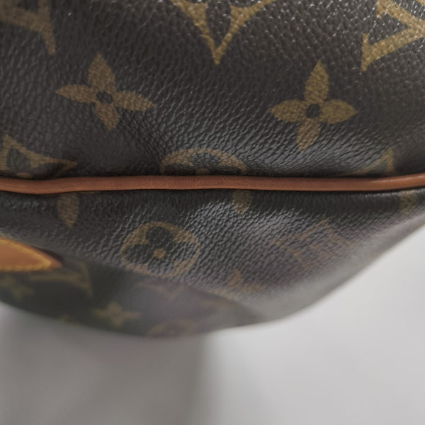 Monogram Coated Canvas Top Handle Bag Brown