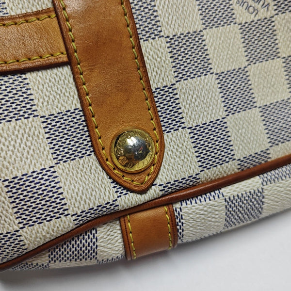 STRESA Damier Azur Coated Canvas White