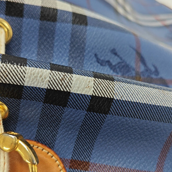 Coated Canvas Shoulder Bag Blue
