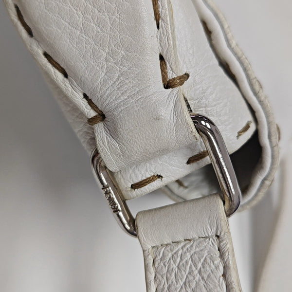 Quilted Calfskin Shoulder Bag White