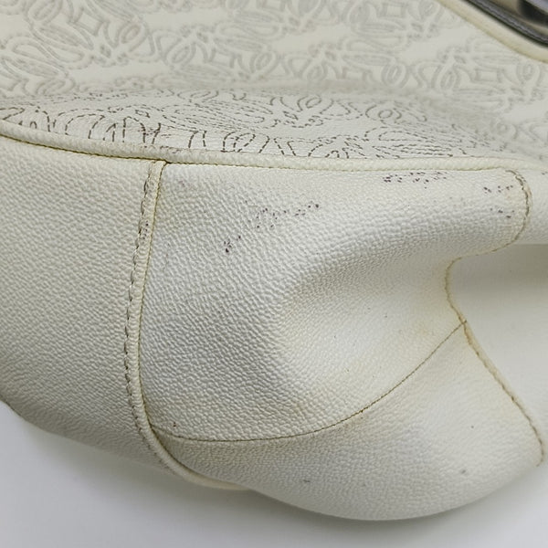Monogram Calfskin Shoulder Bag White