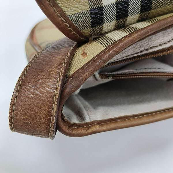 Coated Canvas Shoulder Bag Beige