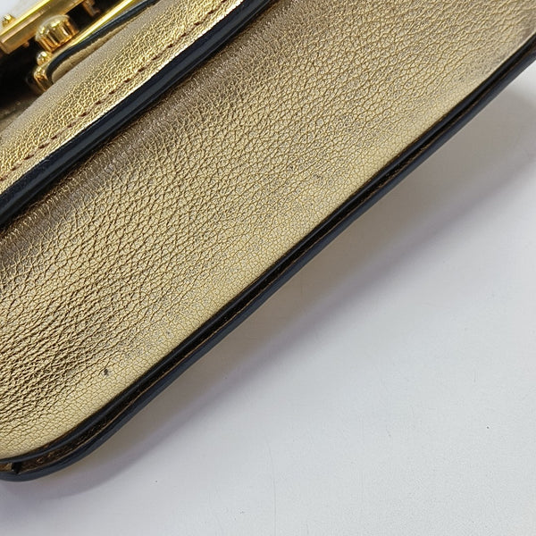 Calfskin Shoulder Bag Gold