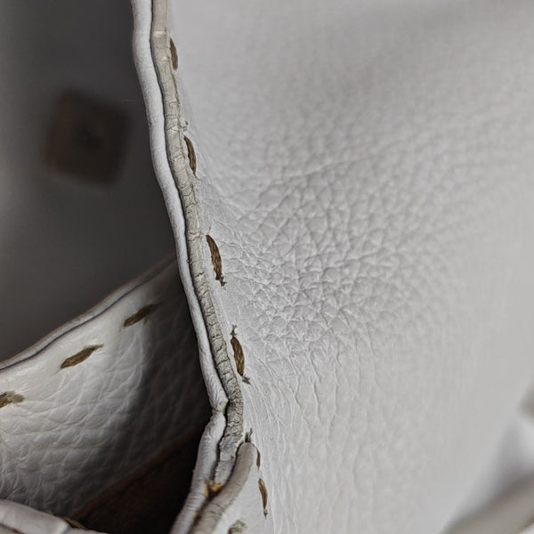 Quilted Calfskin Shoulder Bag White