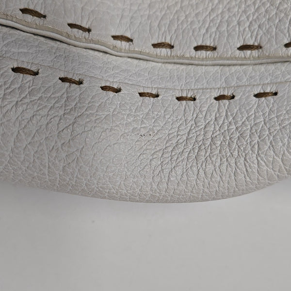 Quilted Calfskin Shoulder Bag White