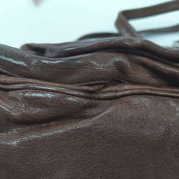 Calfskin Top Handle Bag Brown