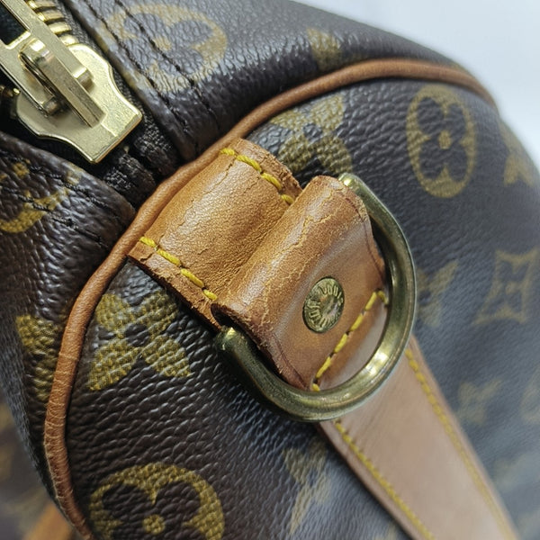 KEEPALL 50 Monogram Coated Canvas Brown