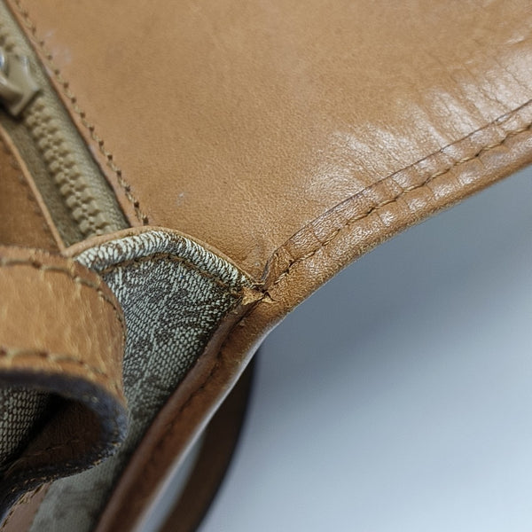 Coated Canvas Crossbody Bag Beige