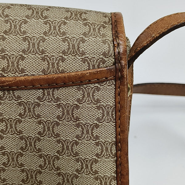 Coated Canvas Crossbody Bag Beige