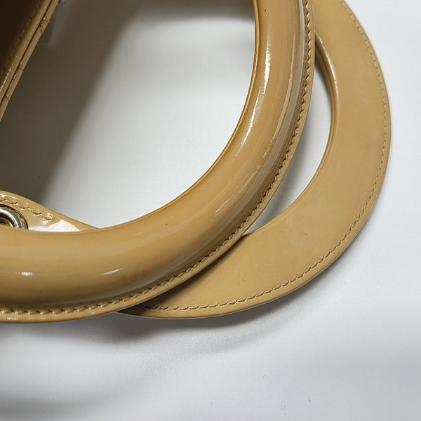 Authenticated pre-owned Lady Dior Medium Cannage Patent Leather Yellow - Shoulder Bag at Looply